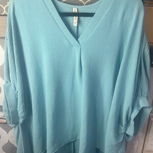 Zenana Outfitters Teal V-Neck Tunic
